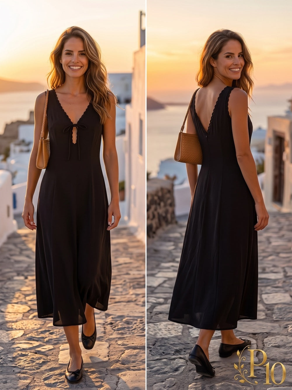 Scallop Embroidered Sleeveless Midi Dress