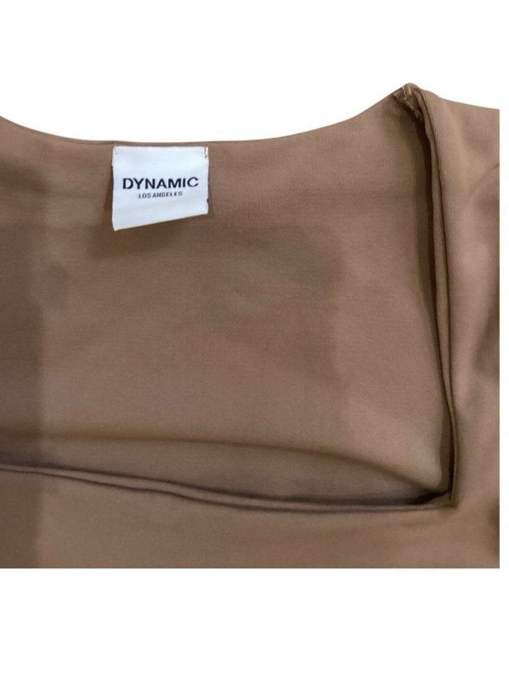Brown Double-Layer Square Neck Bodysuit
