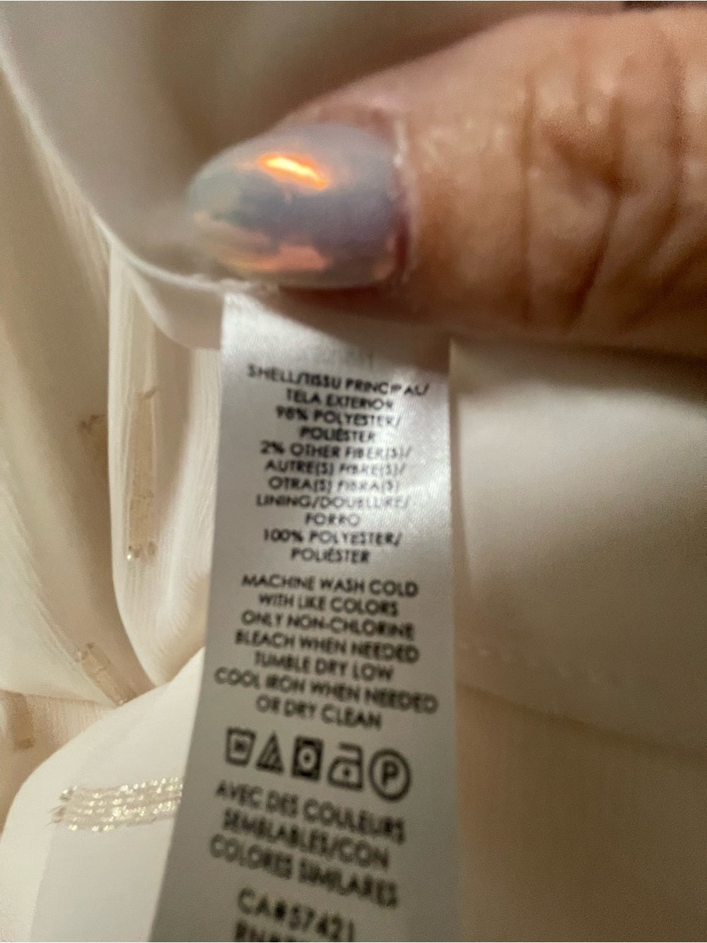Ann Taylor Cream Blouse with Gold Detail