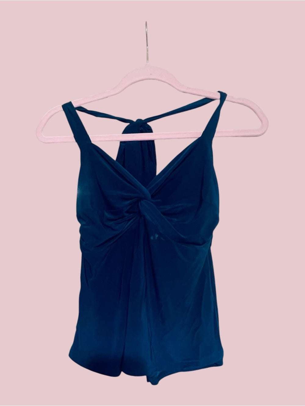 Sunday in Brooklyn Navy Draped Halter Top