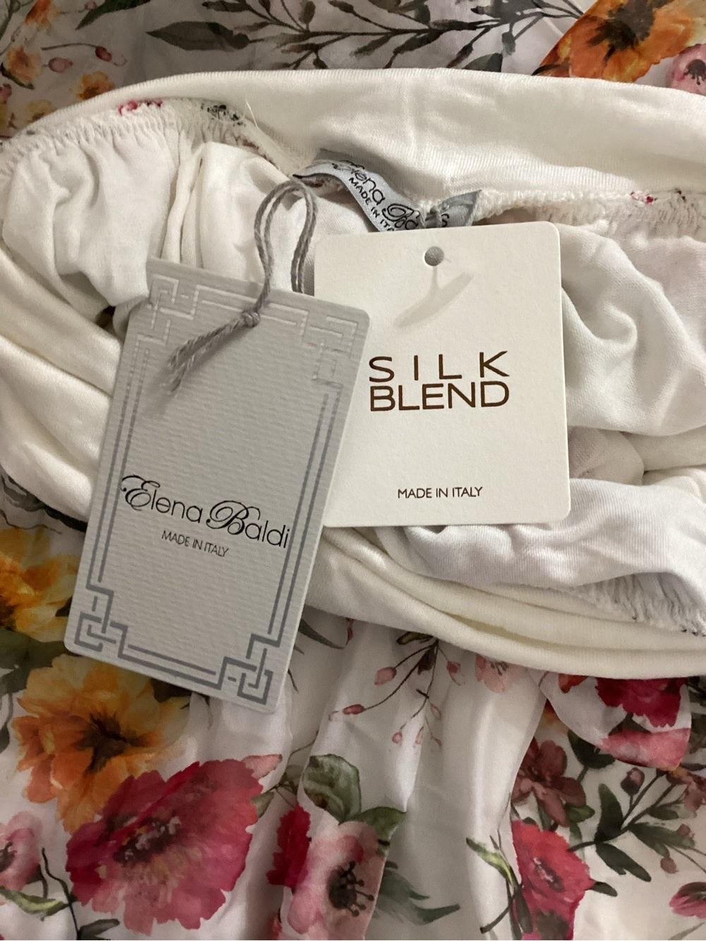 Elena Baldi Floral Silk Blend Midi Skirt