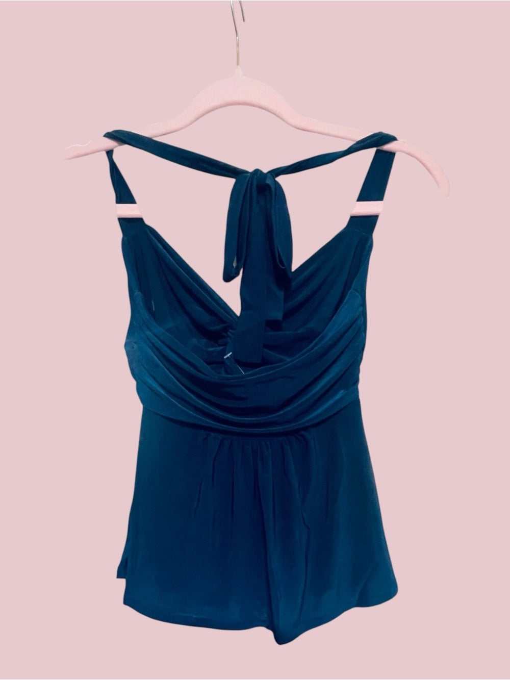 Sunday in Brooklyn Navy Draped Halter Top