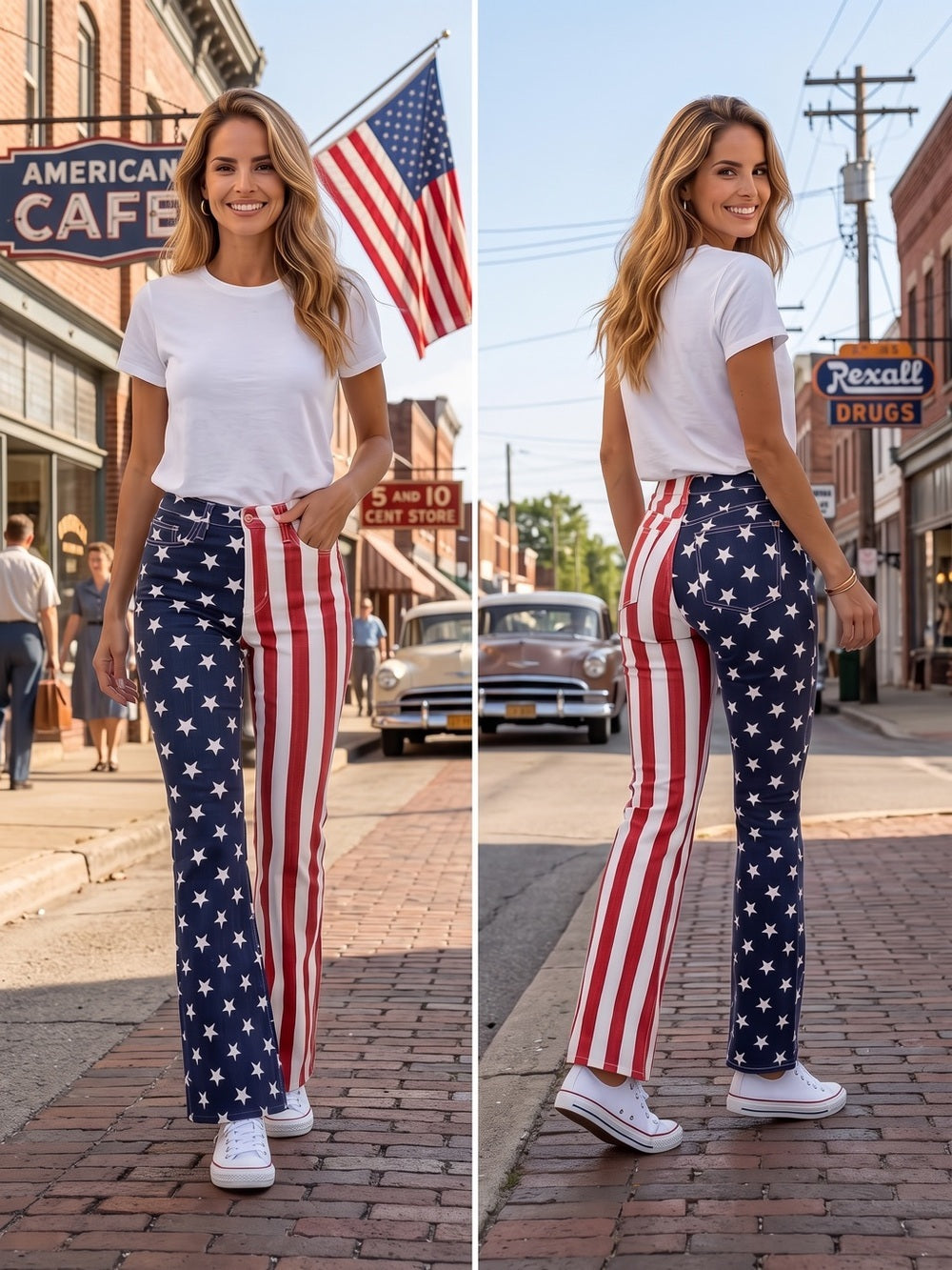 Judy Blue American Flag High-Rise Flare Jeans