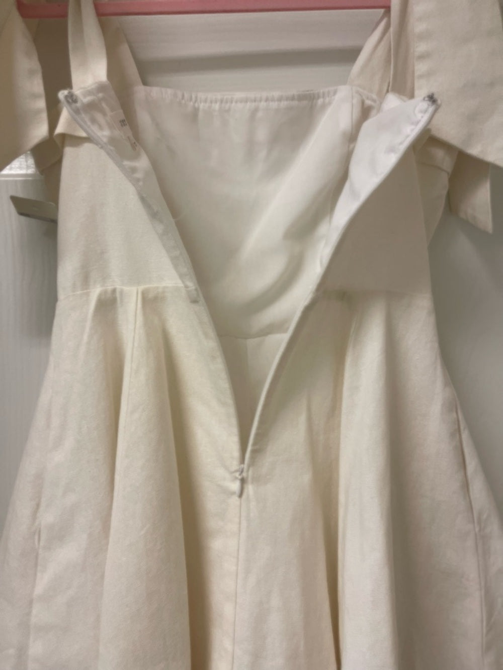 Just Me Natural Tie-Strap Mini Dress