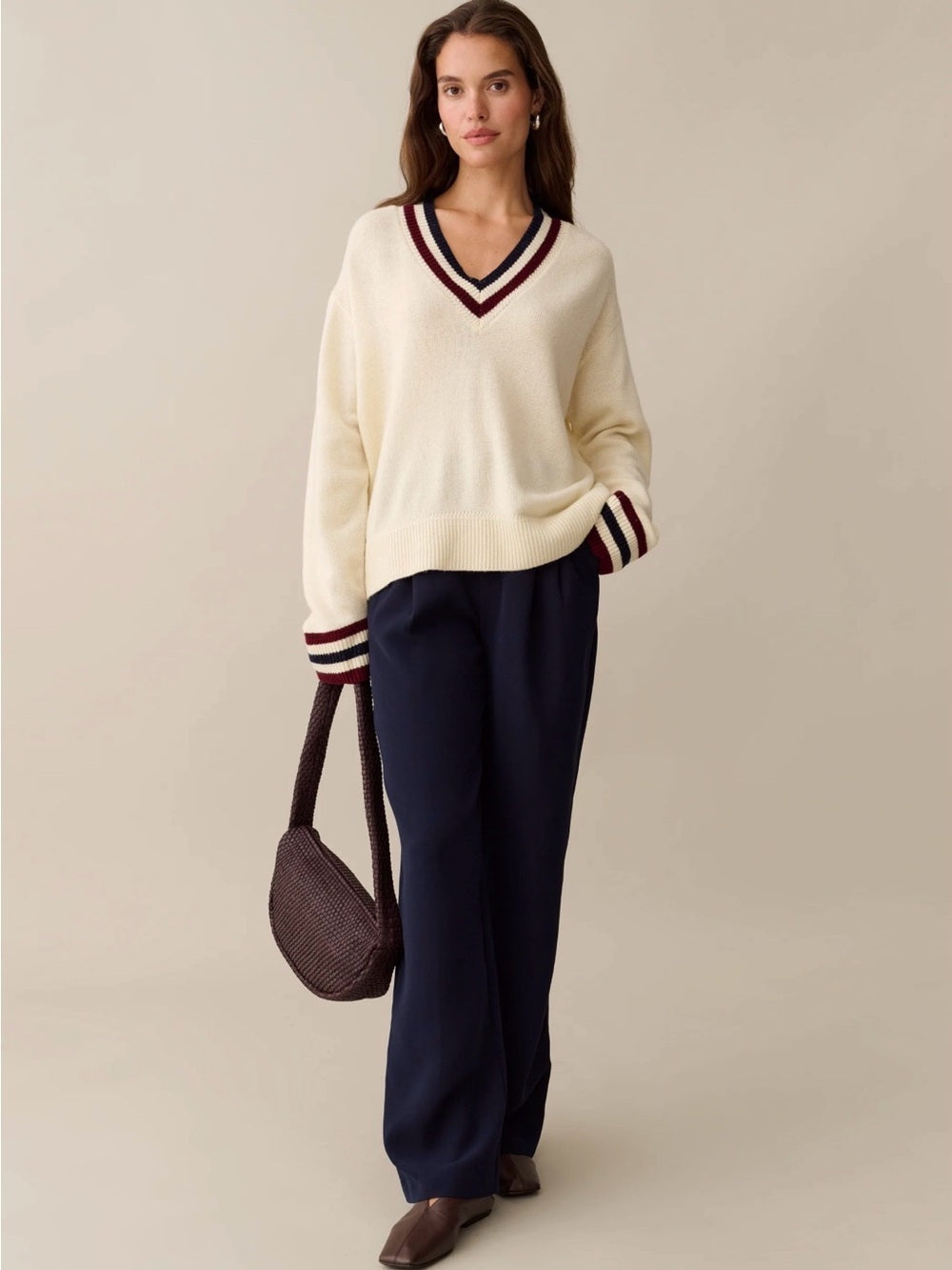 CAARA Brenna Merino Wool V-Neck Sweater
