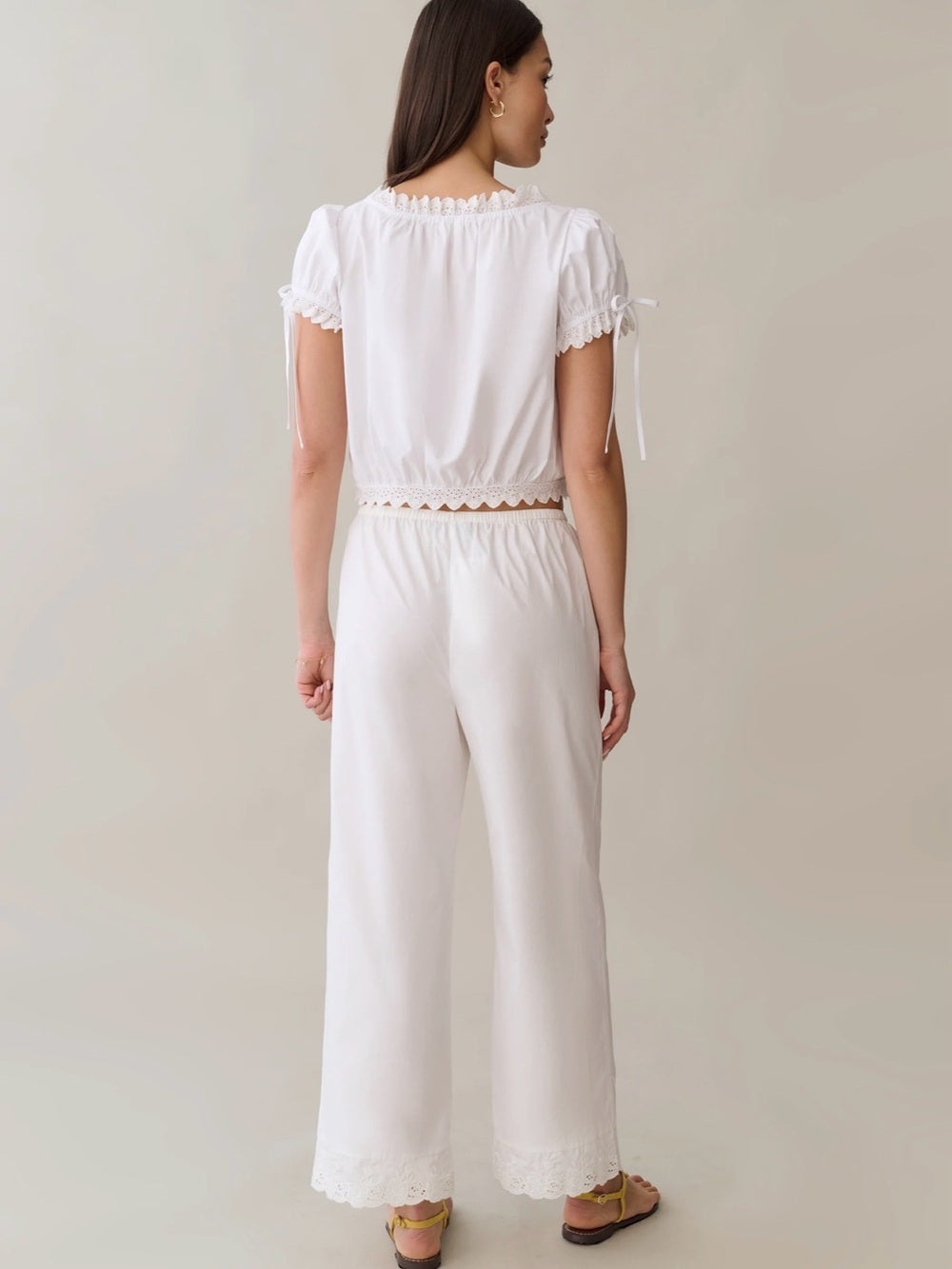 Sorella Atelier Wendy White Eyelet Cotton Top
