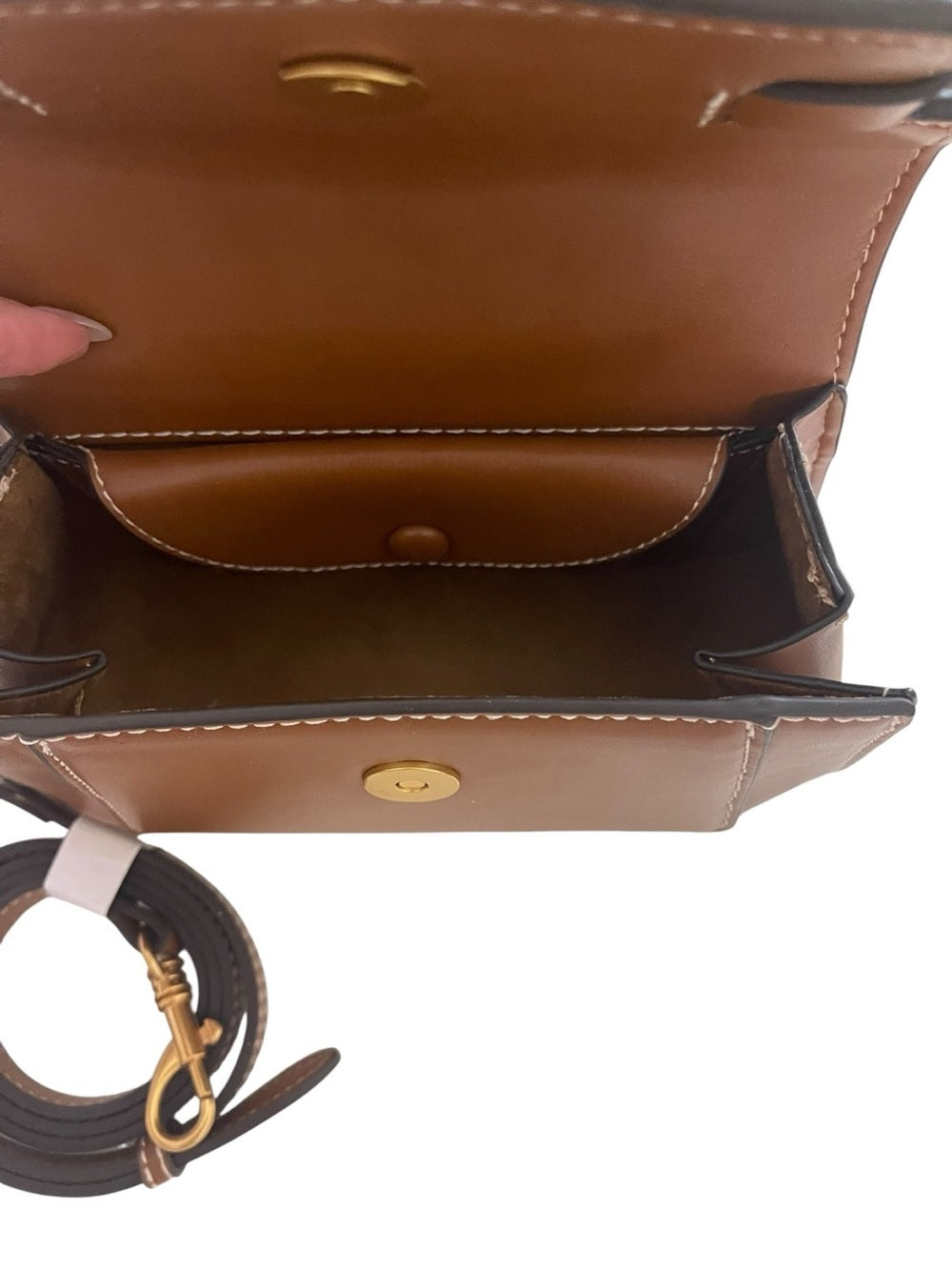 Zara Mini City Buckle Camel Brown Crossbody Bag