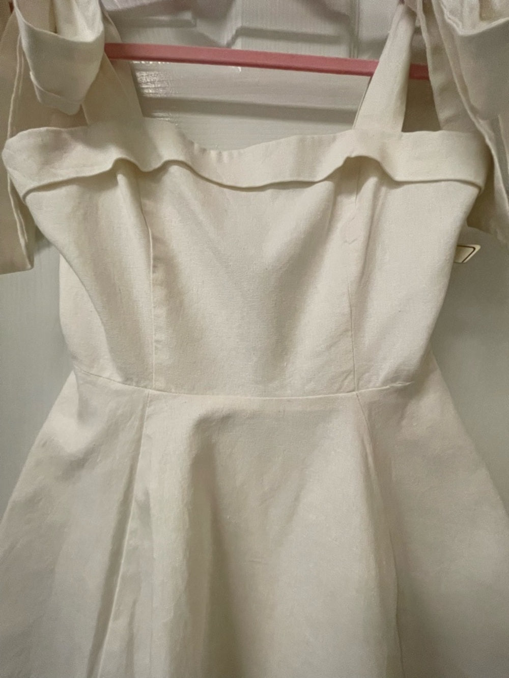Just Me Natural Tie-Strap Mini Dress
