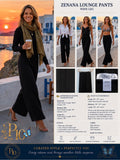 Zenana Black Wide-Leg Pants with Braided Side Detail