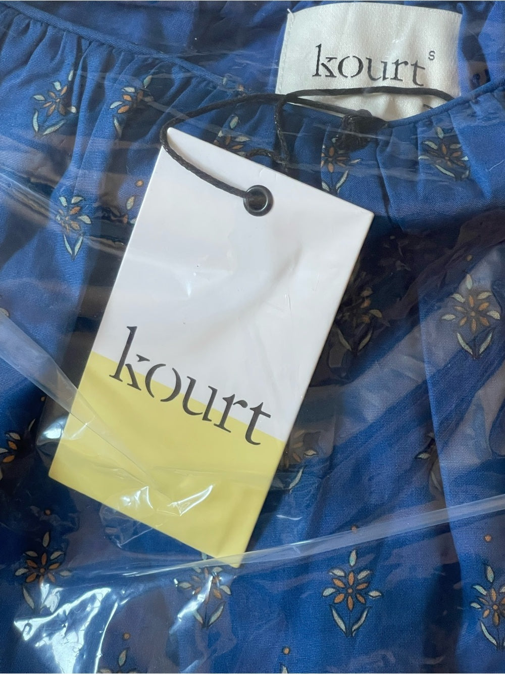 kourt Nya Blue Bijou Cotton Mini Dress