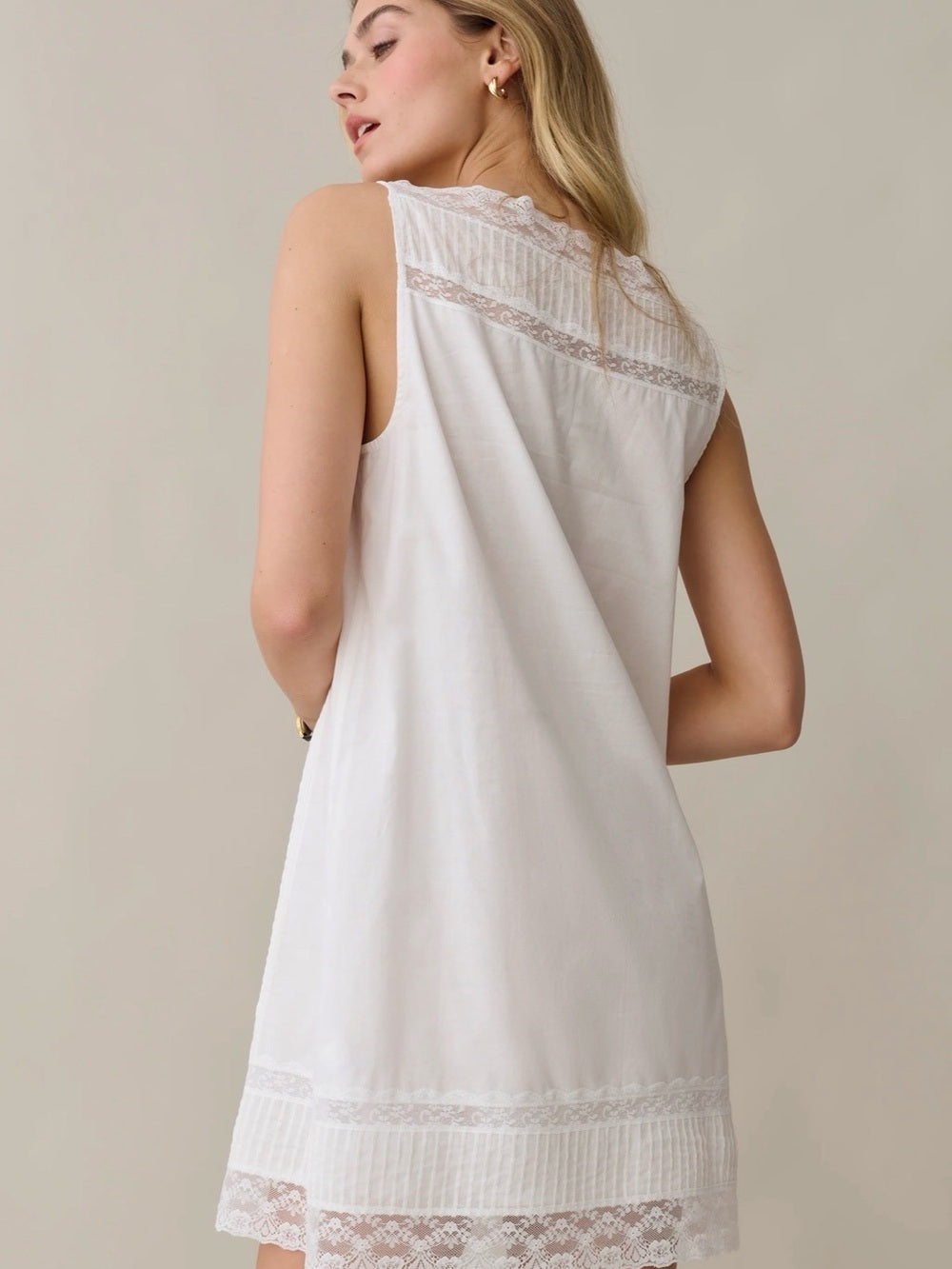 Sorella Iyla White Cotton Lace Mini Dress