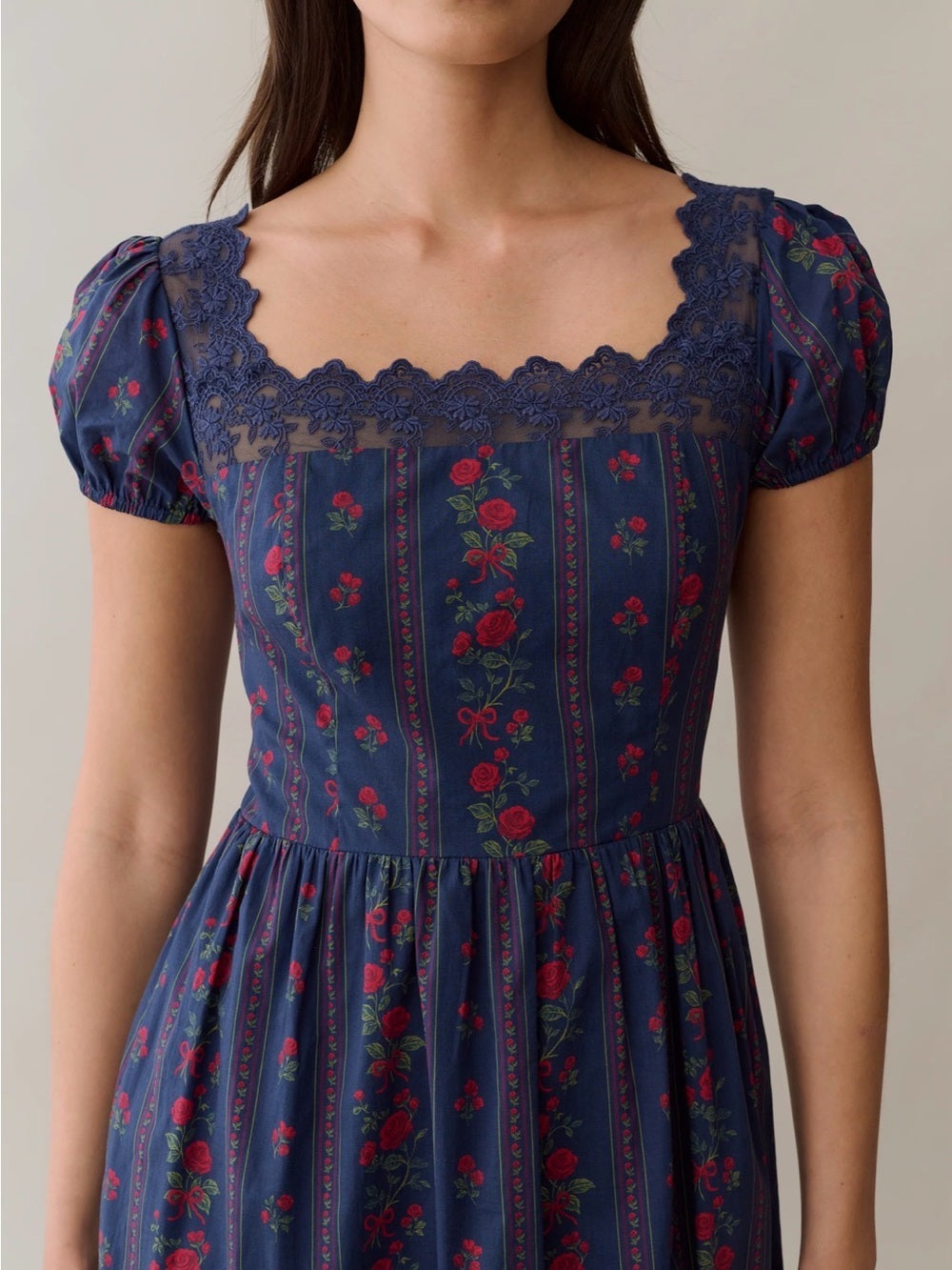 Sorella Atelier Andi Navy Floral Cotton Maxi Dress