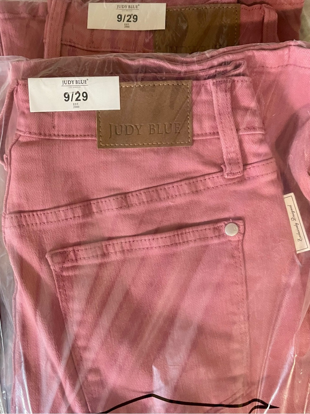 Judy Blue Dusty Pink Crochet Patch Wide-Leg Jeans