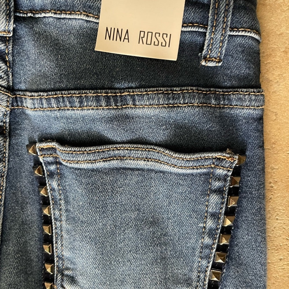 Nina Rossi Studded Wide-Leg Jeans