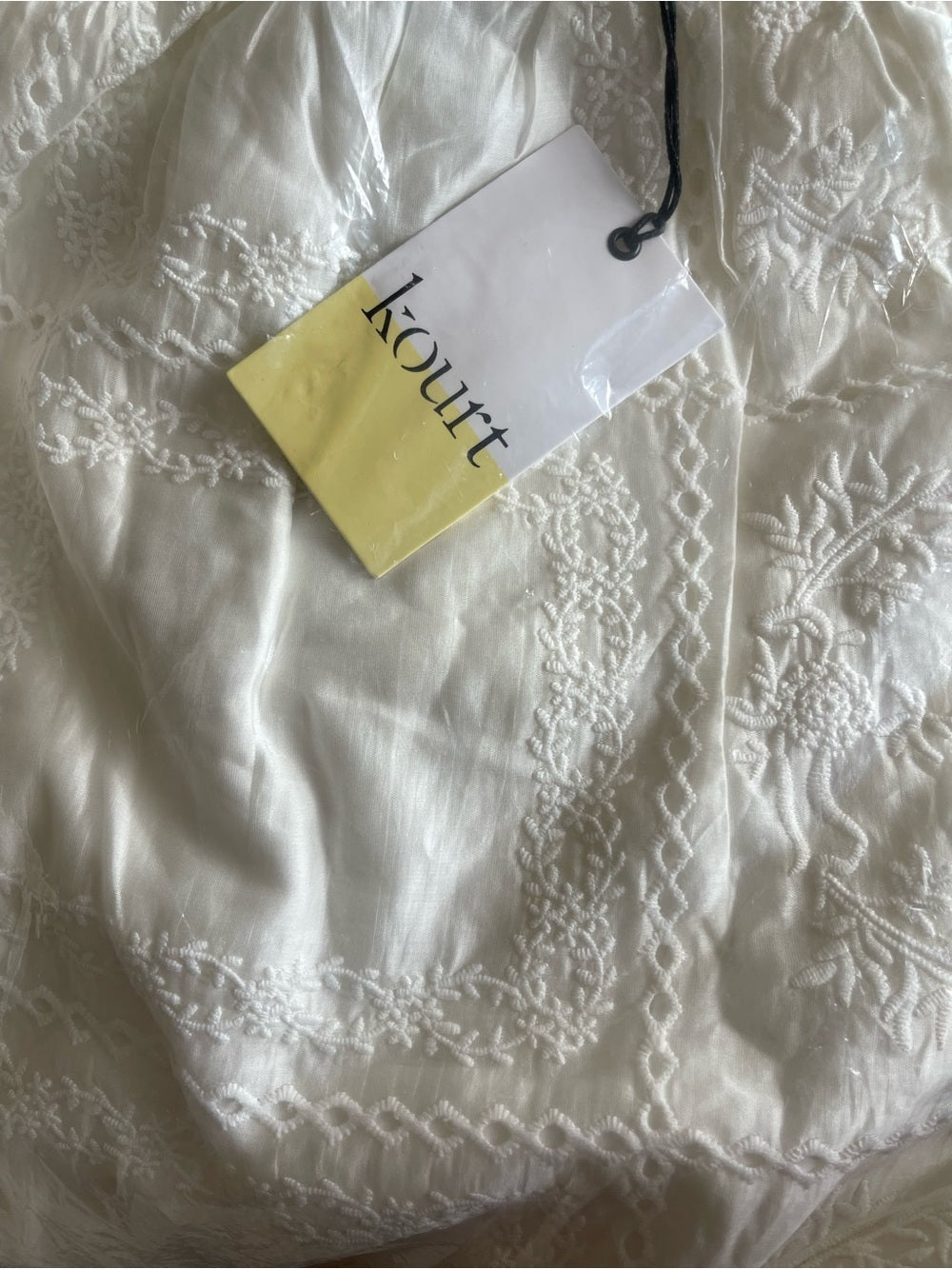 kourt Nya White Embroidered Mini Dress