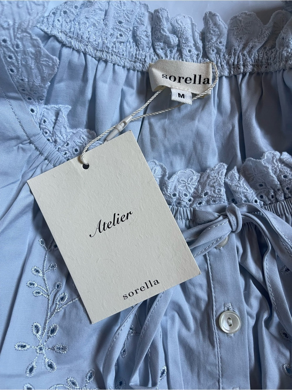 Sorella Atelier Shelby Alice Blue Eyelet Cotton Top
