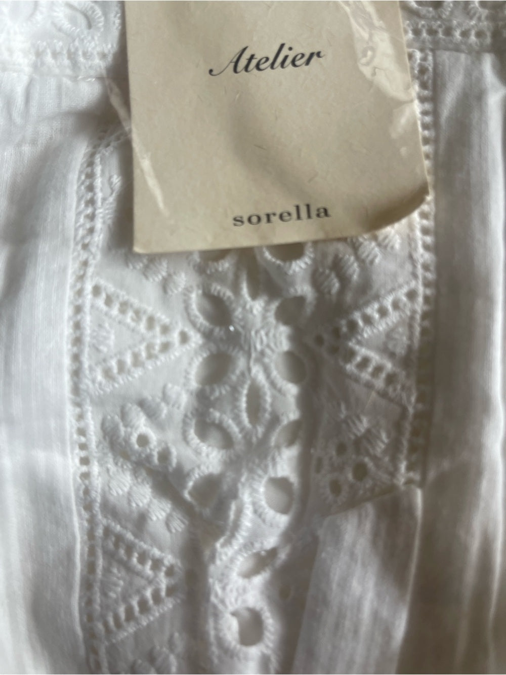 Sorella Atelier Camellia White Eyelet Cotton Midi Dress