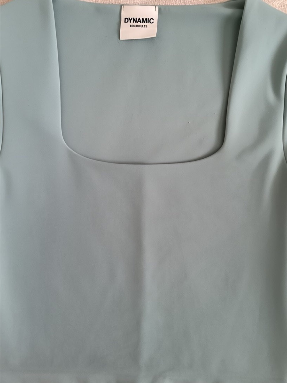 Dynamic Seafoam Square Neck Double-Lined Crop Top