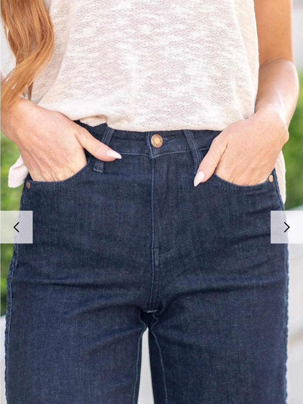 Judy Blue Braided Side Seam Cropped Wide-Leg Jeans