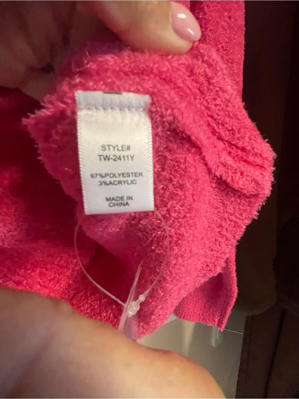 Zenana Hot Pink Eyelash Knit Cardigan