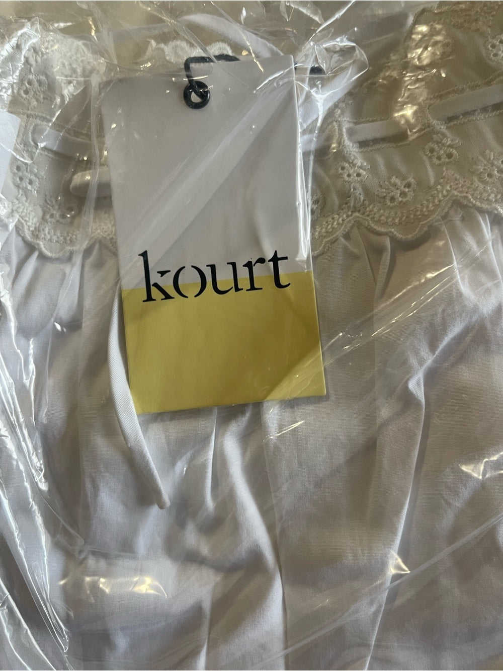 kourt Beverly White Cotton Lace Mini Dress