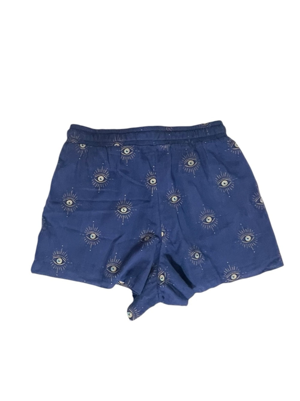 ELAN Blue Evil Eye Print Drawstring Shorts