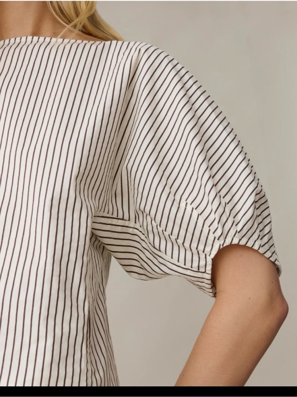 CAARA Winnie Cream and Brown Striped Top