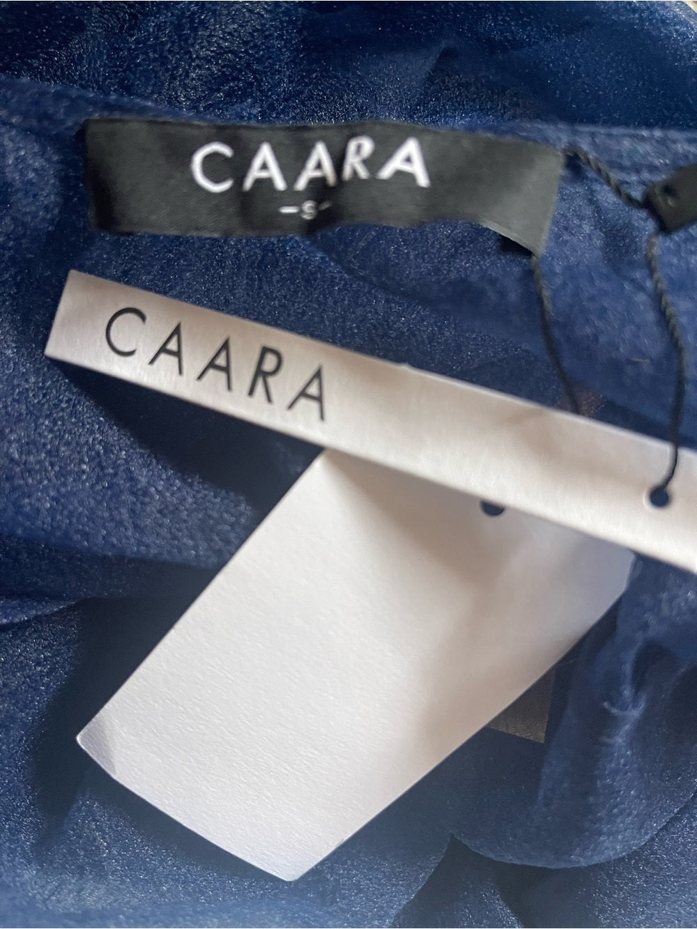 CAARA Melody Navy Organza Maxi Dress with Slip