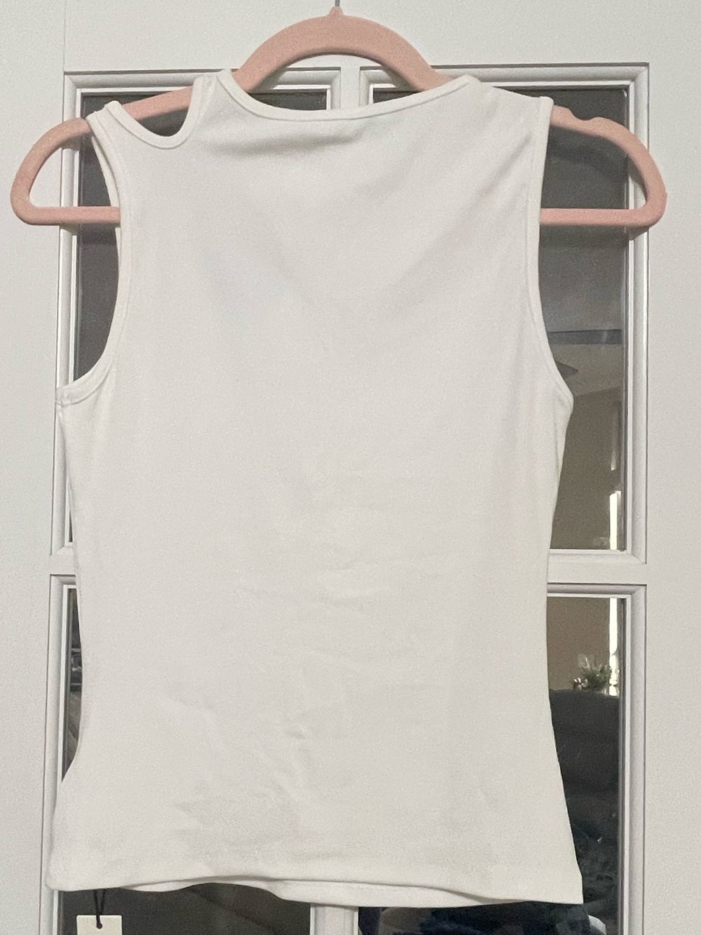 Commense White Asymmetrical Ribbed Tank Top